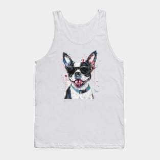 Boston Terrier with Sunglasses Tank Top